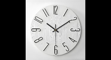 30 cm Stille Wandklok – Decoratieve Kwartswandklok, Geschikt Voor Thuis, Hotels, Kantoren, Scholen En Andere Locaties(Wit Met Zwarte Letters)