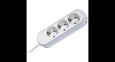 BACHMANN SMART stekkerdoos 3x geaard contact, geklonken, wit, 5 m