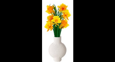 Boltze Bloemenvaas Venice - wit - keramiek - D20 x H28 cm - Stelen en boeketten - Grieks/romeins thema