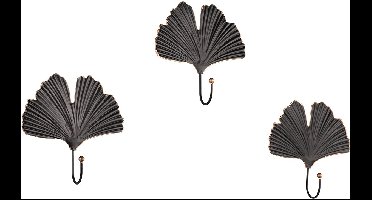 Garderobehaak - Torna Merel - Wandgarderobe Haak - Set van 3 - Zwart/Goud - Metaal