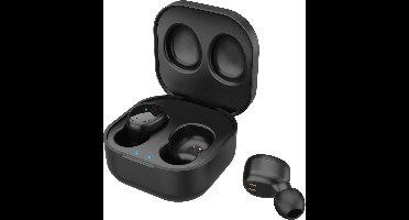 Grixx True Wireless Bluetooth Oordopjes met Oplaadcase – Draadloze In-Ear Earbuds met Microfoon – 9 uur Batterij – Bluetooth 5.0 – Zwart