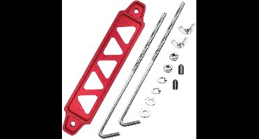 Batterijbevestigingssets met Rode Aluminium Beugel en 27 cm J-bouten