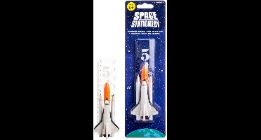 Suck Uk Schrijfset Ruimtevaart 27 X 8 Cm Hout Wit/rood 5-delig