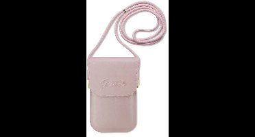Guess PU Leather Telefoontas - Wallet Bag - Embossed Logo - Roze