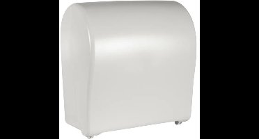 Compact Autocut Dispenser – Wit – Gerecycled kunststof – Voor handdoekrollen tot Ø19,5 cm
