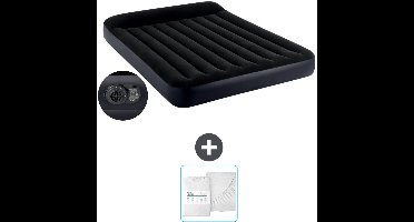 Intex Luchtbed - 2-Persoons - 152 x 203 x 25 cm - Blauw - Inclusief pomp en Hoeslaken