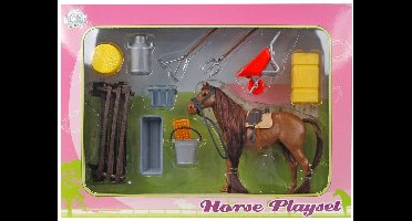 Kids Globe Speelset met Paard en Accessoires, 13cm