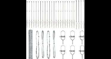 vidaXL - Hekpaal. - Zilverkleurig