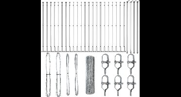 vidaXL - Hekpaal. - Zilverkleurig