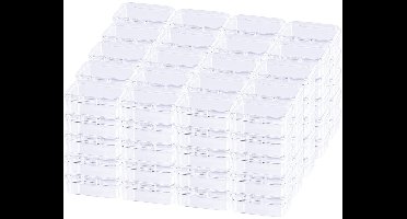 Boraboi ® Handige Set van 100 Transparante Mini-Opbergdozen met Scharnierdeksel voor Diverse Kleine Spullen