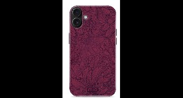 Mio by Mobilize Hoesje geschikt voor Apple iPhone 16 MagSafe Telefoonhoesje Hardcase | Mio by Mobilize Backcover | Geschikt voor MagSafe | Geschikt voor Draadloos Opladen met Magnetische Ring | Geschikt voor MagSafe Case - Berry Blooms | Rood