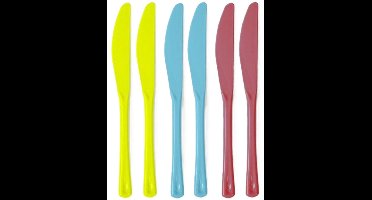 Plasticforte Messen - kunststof - 24x - herbruikbaar plastic - 19 cm - BBQ / Verjaardag / Camping / Party