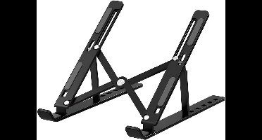 Verstelbare en opvouwbare laptopstandaard van kunststof en siliconen voor laptops en tablets met koeling