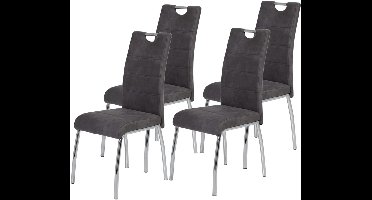 ApexArte® Eetkamerstoelen set van 4 - Eetkamerset - Extra Comfortabel - Zwart