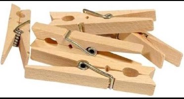 Benson Wasknijpers - 72x stuks - XXL - natuurlijke houtkleur - stevig ontwerp - 10 cm