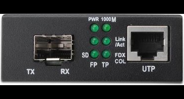 Digitus RJ45 / SFP netwerk media converter 1000 Mbit/s Zwart