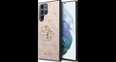 Guess Golden Logo Samsung Galaxy S22 Ultra hoesje - Roze