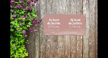 Tuinposter Zus - Roze - Quote - 60x30 cm - Tuindoek