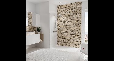 Schulte badkamer achterwand - steen helder - 150x255 - zelf inkortbaar en zelfklevend - wanddecoratie - muurdecoratie - wandpanelen - wandbekleding