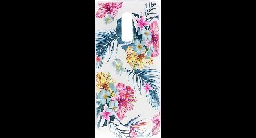 Shop4 - OnePlus 7 Pro Hoesje - Zachte Back Case Bladeren en Bloemen Gekleurd