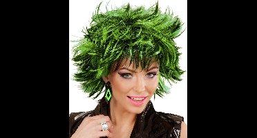 Zwart met neon groene hippie oorbellen