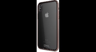 BeHello iPhone Xs/X Gel Siliconen Transparante Hoesje I Chrome edge - Rose Goud