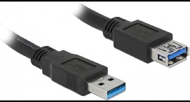 USB naar USB verlengkabel - USB3.0 - tot 2A / zwart - 3 meter