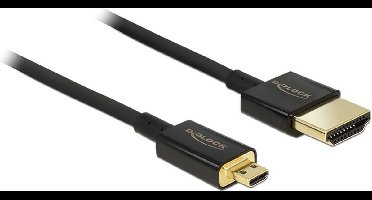 Dunne Premium Micro HDMI - HDMI kabel - versie 2.0 (4K 60Hz) / zwart - 0,50 meter