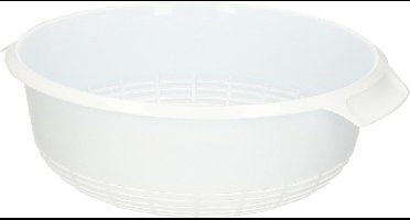 PlasticForte kunststof keuken vergiet - wit - 21 x 21 x 9 cm - laag model - Afgieten