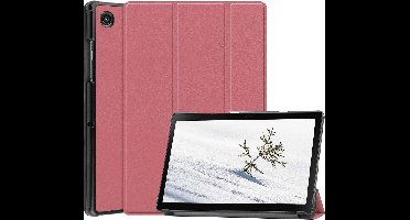Hoes Geschikt voor Samsung Galaxy Tab A8 (2021 & 2022) hoes – tri-fold bookcase met auto/wake functie - 10.5 inch – Wine Rood