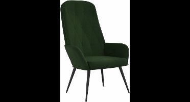 vidaXL - Relaxstoel - fluweel - donkergoen