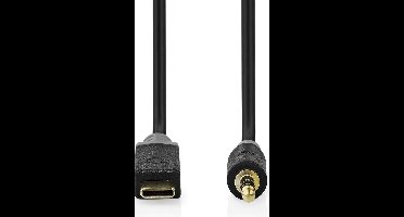 Nedis USB-C Adapter - USB 2.0 - USB-C Male - 3,5 mm Male - 1.00 m - Rond - Verguld - PVC - Zwart - Doos