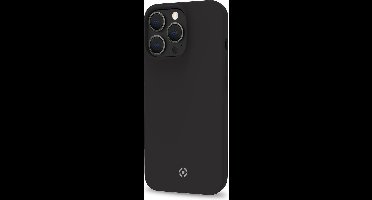 Celly Cromo Siliconen hoesje - Geschikt voor Apple iPhone 14 Pro Max- TPU Back Cover - Microfiber - Zwart