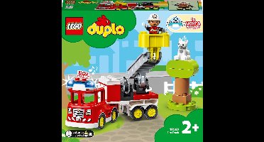 LEGO DUPLO Town Brandweerauto, Educatief Peuter Speelgoed met Dierenfiguur - 10969