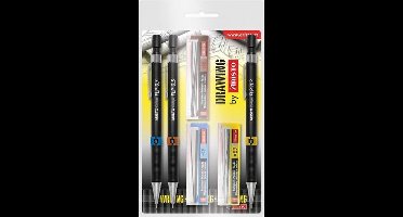 Aristo vulpotloden set - College FLP - lijnbreedte 0.3/0.5/0.7mm - hardheid HB - met potloodstiftjes - AR-23559