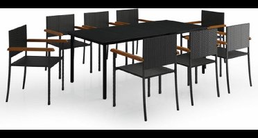 vidaXL - 9-delige - Tuinset - zwart