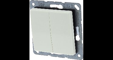 Jung AS500 dubbele serieschakelaar - Inbouw - Belastbaar tot 2300 watt - Crème