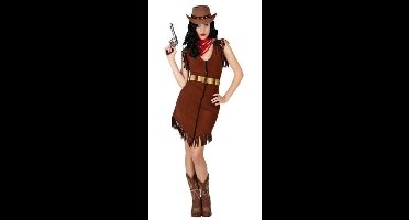 Cowgirl verkleedjurk met franjes voor dames - carnavalskleding - voordelig geprijsd 42/44