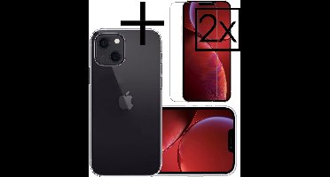 Hoesje - Met 2x Screenprotector - Geschikt voor Apple iPhone 13 Mini - Sterk & Shockproof - Back Cover - Siliconen Case - Telefoon Hoes - Transparant