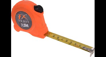 FX Tools Rolmaat - 7,5 meter - 27,5 mm - oranje - meetlint - gereedschap