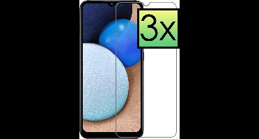 Screenprotector - 3 Stuks - Geschikt voor Samsung Galaxy A02s - Extra Sterk - Beschermglas - Gehard Glas - Tempered Glass - Screen Protector - Bescherm Cover
