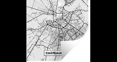 Muurstickers - Sticker Folie - Plattegrond – Châteauroux – Stadskaart – Kaart – Frankrijk - 30x30 cm - Plakfolie - Muurstickers Kinderkamer - Zelfklevend Behang - Zelfklevend behangpapier - Stickerfolie