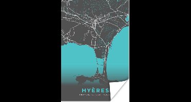 Poster Hyères - Frankrijk - Kaart - Stadskaart - Plattegrond - 20x30 cm