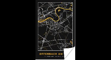 Poster Goud – Duitsland – Plattegrond – Gold – Stadskaart – Kaart – Offenbach am Main - 20x30 cm