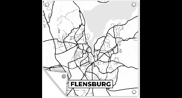 Tuinposters Flensburg - Plattegrond - Kaart - Stadskaart - 50x50 cm - Tuindoek
