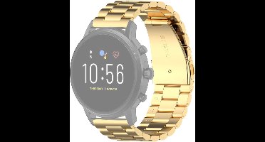 Stalen bandje - RVS - geschikt voor Fossil Gen 5 / 5E / 6 - goud