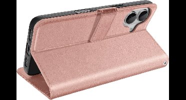 Mayaxess, Portemonnee hoesje Geschikt voor Apple iPhone 16 met riem, Rose goud