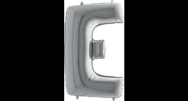 Folieballon letter E zilver (100cm)