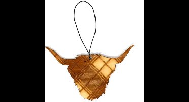 Kerstboomhanger hooglander kop tartan - Caroline Wolfe Murray