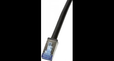 LogiLink CQ7093S RJ45 Netwerkkabel, patchkabel CAT 6A S/FTP 10.00 m Zwart Afgeschermd, UV-bestendig, Oliebestendig 1 st
